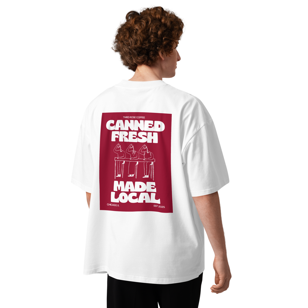 Third Rose “Canned Fresh. Made Local.” Tee I White
